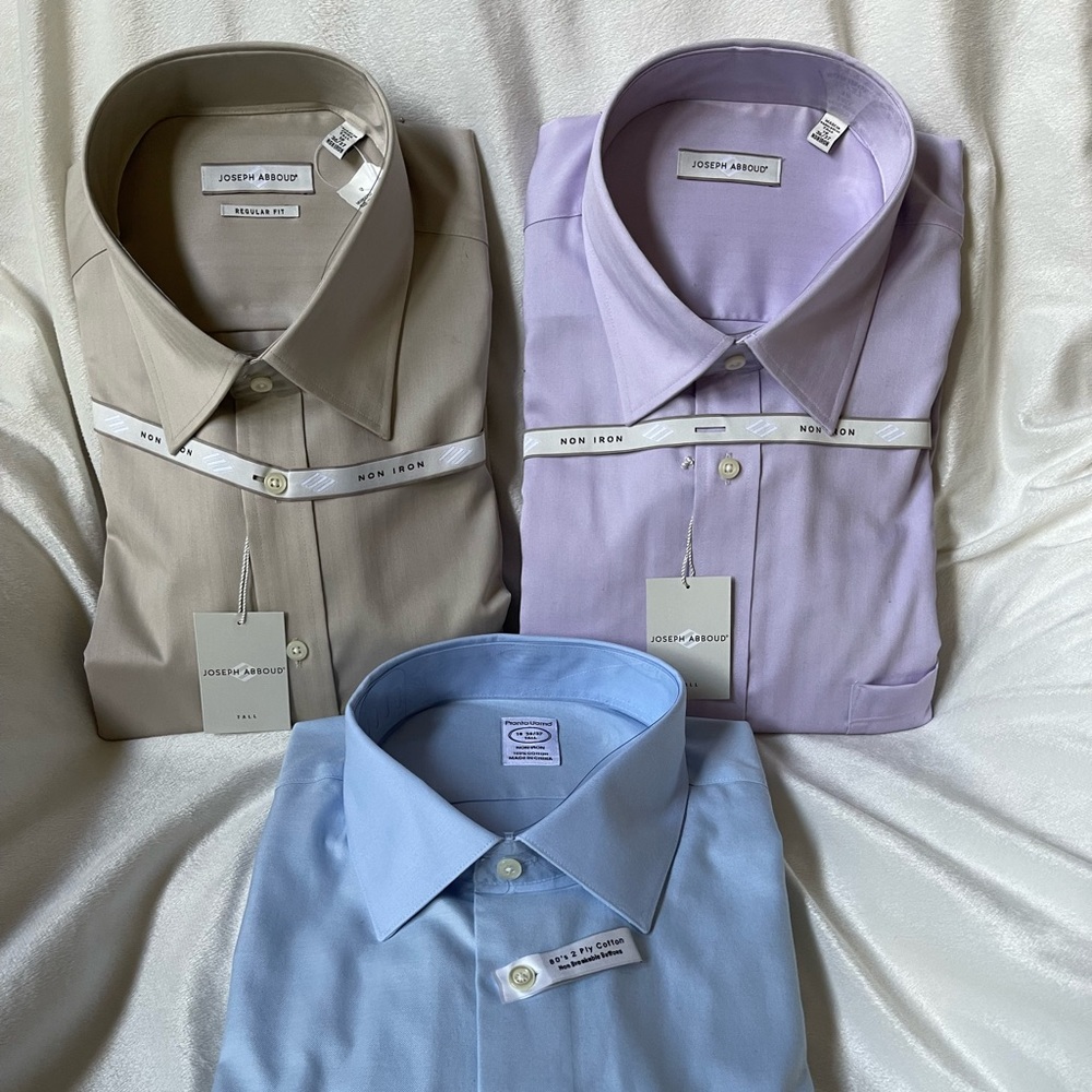 Mens Cotton Long-sleeve Shirts Botton Down  18 Tall 36/37